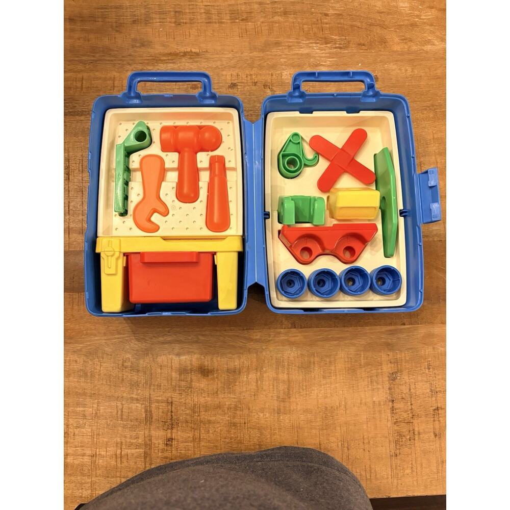 TUFFSTUFF WORKSHOP Tool Kit Bench Set Blue w case Vintage 1978 Mattel Tuff Stuff